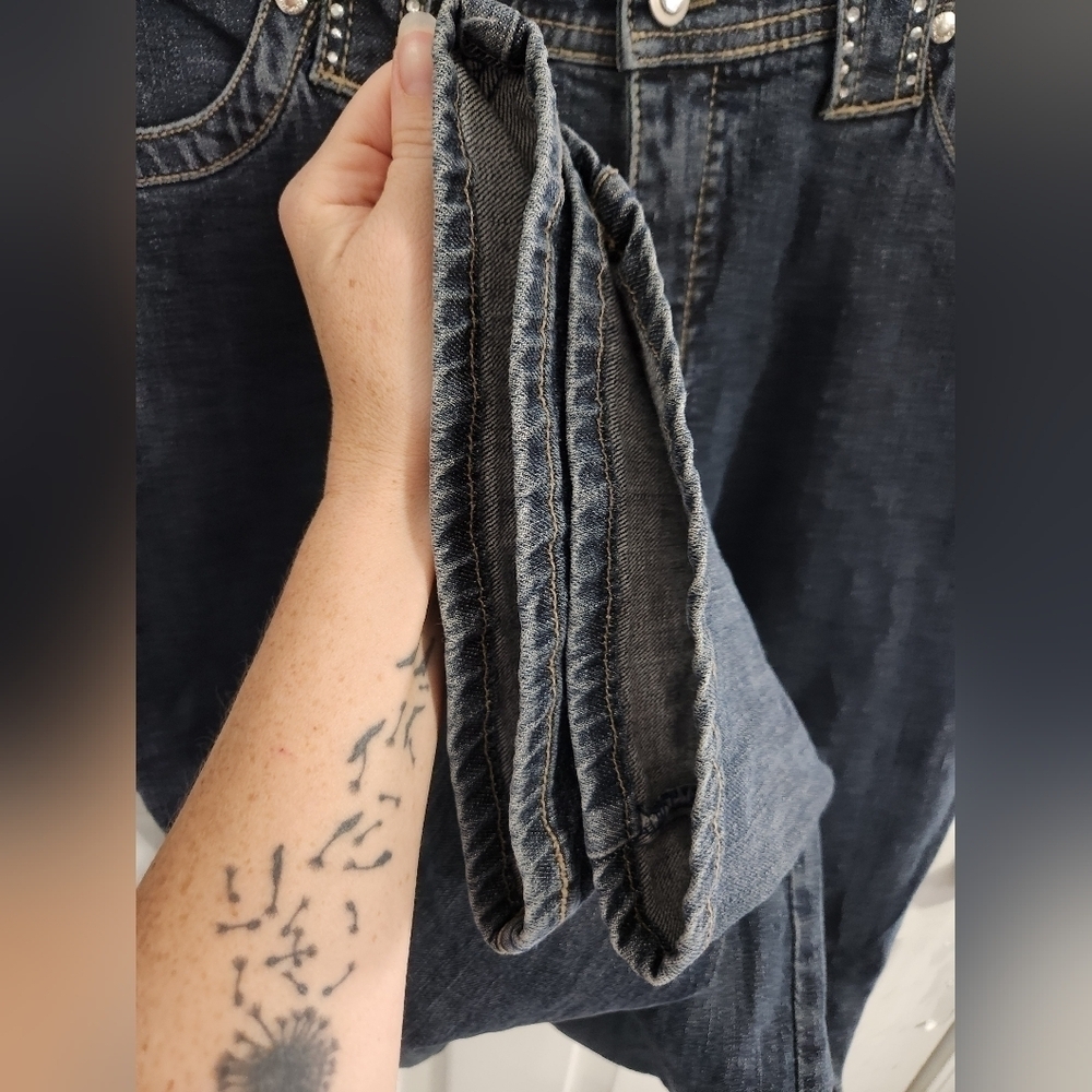 Lawman western bootcut women jeans bling cowgirl denim rodeo Nashville size 9 - Picture 4 of 11